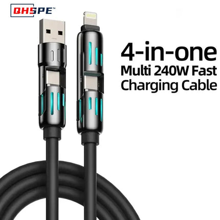 MFISH 4-in-1 USB Cable 240W Fast Charge for iPhone and iPad by zapcart
