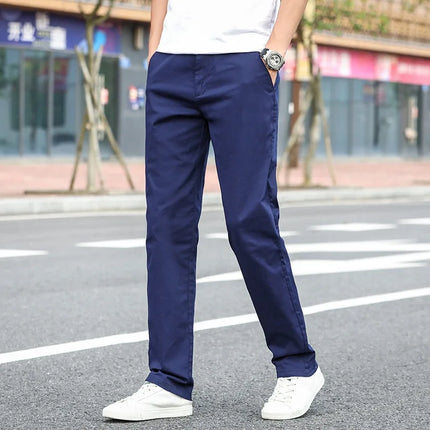 CN Guangdong Men Cotton Chinos Plus Size Summer Lightweight by zapcart