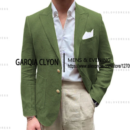 CN Jiangsu Just One Blazer Linen Suit For Men Wedding Ready by zapcart