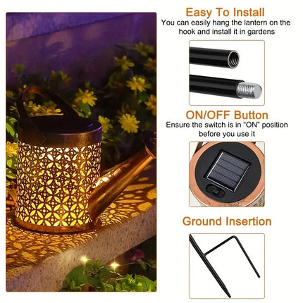 WHATOOK Solar Watering Can Light Lantern Outdoor Waterproof by zapcart