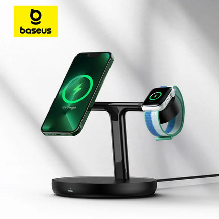 Baseus Magnetic Wireless Charger Stand For iPhone AirPods by zapcart