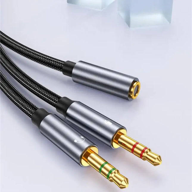 Headphone Splitter For PC 3.5mm Y Cable Dual Headset by zapcart