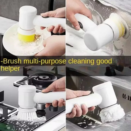 Electric Spin Scrubber, Electric scrubber with 8 Replaceable Brush Heads & Detachable Extension Handle, Power spin scrubber cord by zapcart