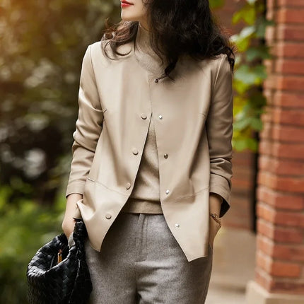 Winter Womens Premium Bomber Leather Coat For Cold Weather by zapcart