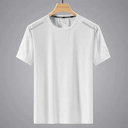 CN Fujian Ice Silk Men Quick Dry Short Sleeve Large Size T Shirt by zapcart