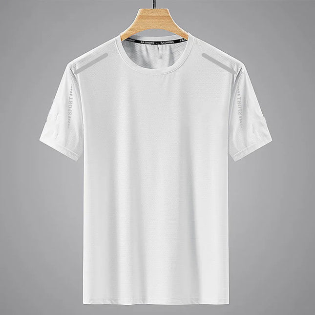 CN Fujian Ice Silk Men Quick Dry Short Sleeve Large Size T Shirt by zapcart