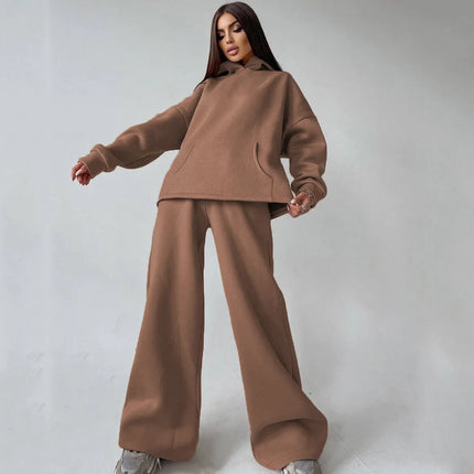 Kalenmos Women Hooded Tracksuit Set Two Piece Comfort by zapcart