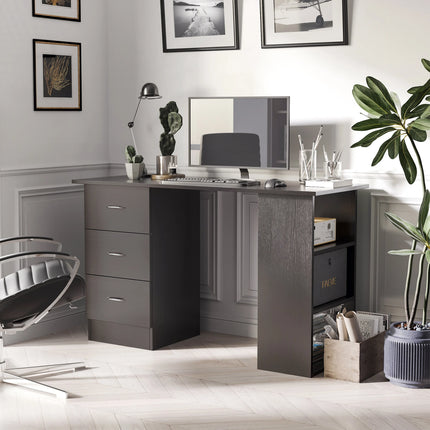 Homcom 120cm Computer Desk 3 Shelves And Drawers Office by zapcart