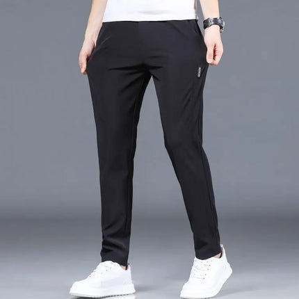 Ice Silk Mens Pants CN Guangdong Breathable Elastic Summer by zapcart