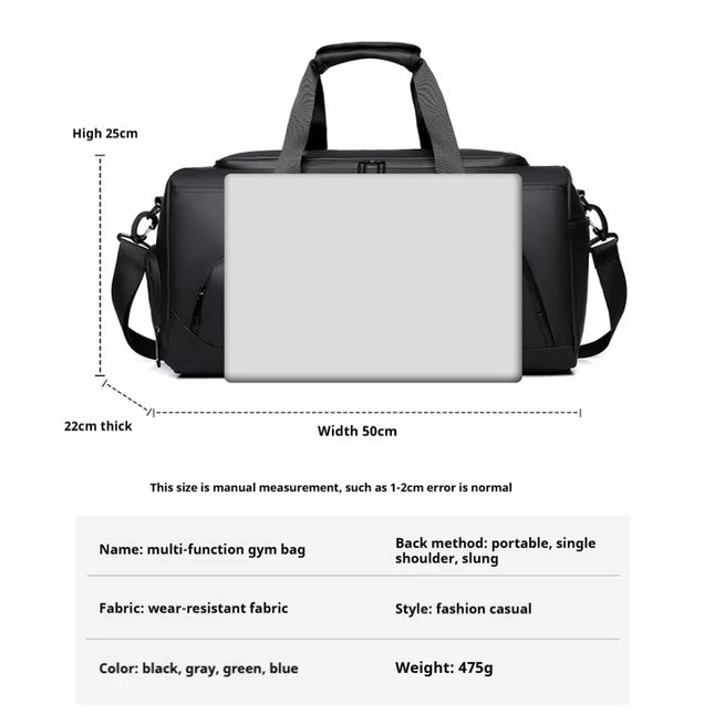 Sports Gym Bag, Large Capacity Handbag,Portable Travel Duffel Bag, Multi-compartment with Shoes Storage,Perfect for Vacation,Gym by zapcart