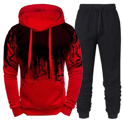 Men Camouflage 3D Print Tracksuit Set Hoodie Pants Winter by zapcart