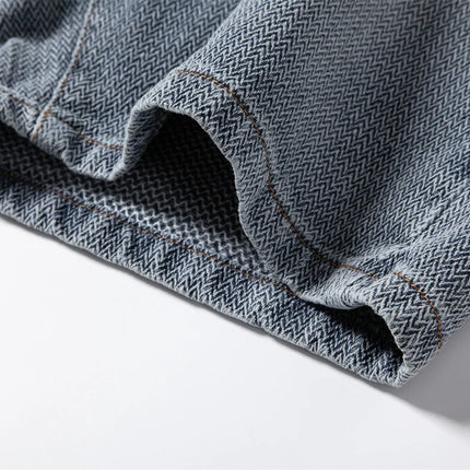 AIOPESON Men Retro Denim Shorts Multi Pocket Casual by zapcart