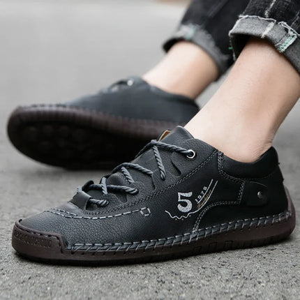 LEDP Mens Handmade Leather Loafers Breathable Soft Sole by zapcart