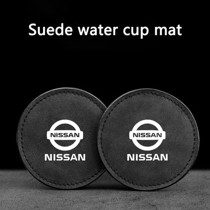 Nissan Suede Cup Holder Mats 2Pcs For Cars Stable Drinks by zapcart