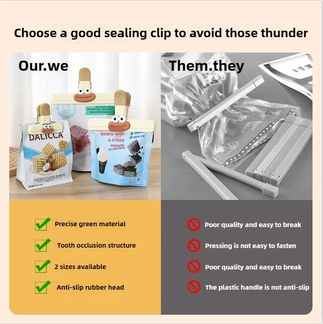 Creative Food Bag Sealing Clip Kitchen Storage Tool Plastic Refrigerator Snack Organizer Decorative Small Clips for Home Use by zapcart