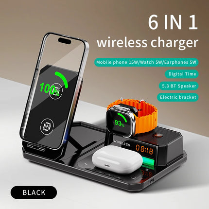 Infaste W27 6 In 1 Wireless Charger Foldable For Earphones by zapcart
