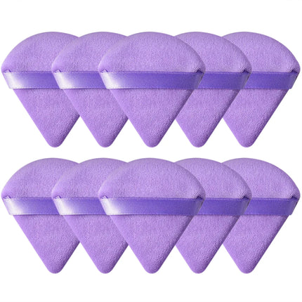 Kekelala 10Pcs Triangle Powder Puff Wet Dry Use For Loose Powder Liquid Cosmetic Soft Plush Powder Puff Makeup Foundation by zapcart