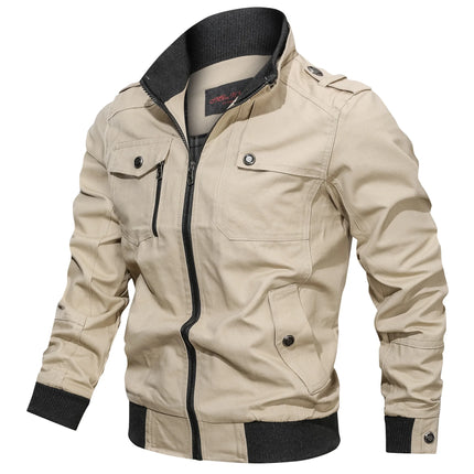 CN Fujian Mens Jacket Zipper Pockets Stand Collar Oversized by zapcart