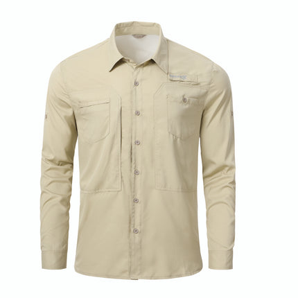 Men UPF 50 Fishing Shirt Back Mesh Sun Protection Casual by zapcart