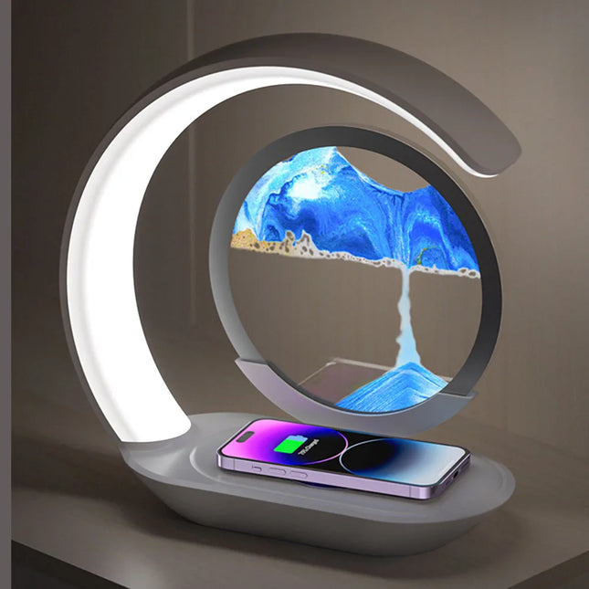 Icsatma Quicksand Table Lamp Wireless Charging Office 3D