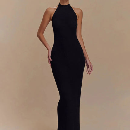 Mozision Halter Backless Maxi Dress Women Patchwork Chic by zapcart