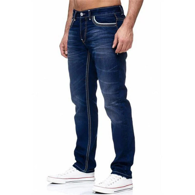 ZHANLINWUCN Mens Elastic Straight Jeans High Quality by zapcart