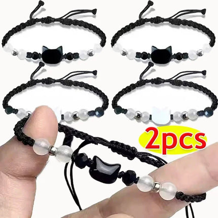 Moonstone Obsidian Couple Bracelets CN Zhejiang Minimalist by zapcart