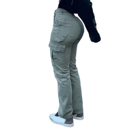 Sanwood Women High Waist Cargo Pants With Pockets Versatile by zapcart