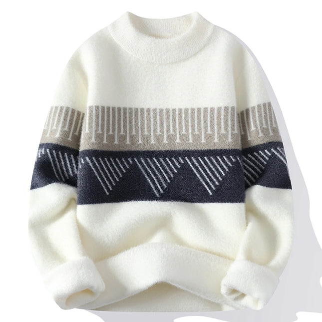 Jiangsu Choice Fall Mens Christmas O Neck Sweater Thick Warm by zapcart