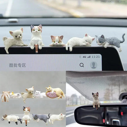 Moonbiffy Cute Cat Desk Ornament for Car Console Decor by zapcart