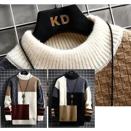 Choice Mens Korean Version Thickened Knit Sweater Winter by zapcart