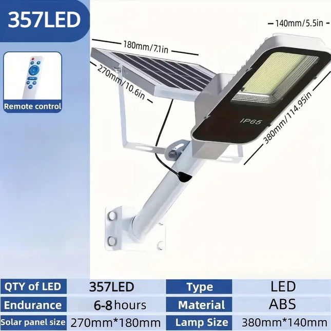 YQCHEZI 357LED Solar Street Light 6500K IP65 Outdoor Garage by zapcart