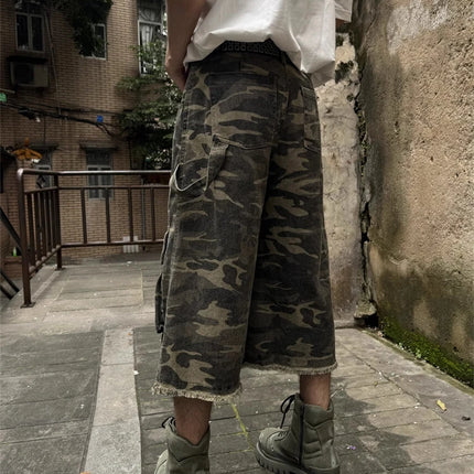 Edge Womens Camouflage Cargo Cropped Pants For Streetwear by zapcart