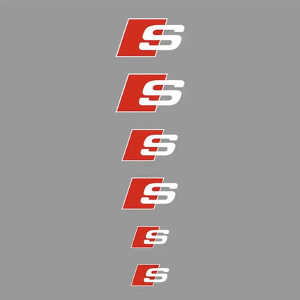 Audi High Temp Brake Caliper Sticker 6Pc Waterproof Decal