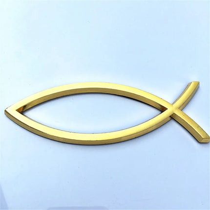 Jesus Fish Chrome Car Emblem WL115 Peace Faith 3D Badge by zapcart