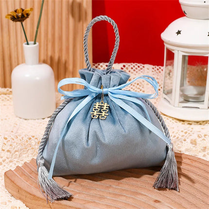 Festive Christmas Gift Bag Drawstring Pouch For Parties by zapcart