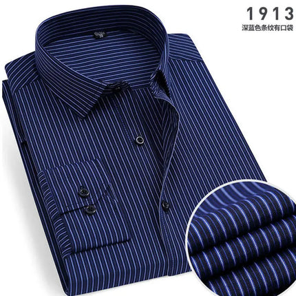 CN Zhejiang Mens Non Iron Striped Shirt Slim Fit Breathable by zapcart