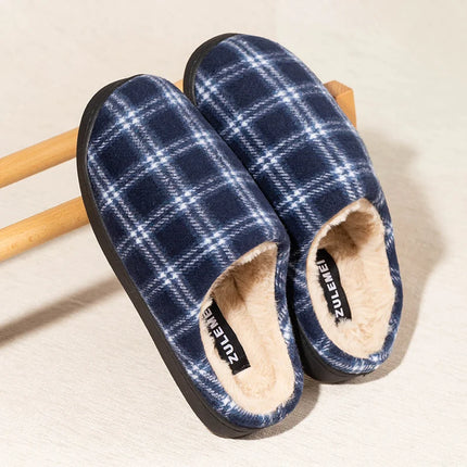 CN Jiangxi Mens Slippers Warm Fleece Non Slip Indoor Cozy by zapcart
