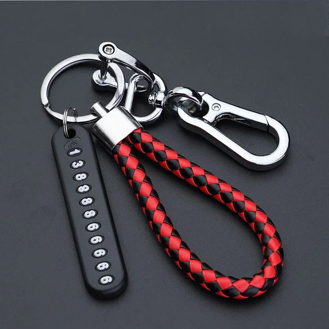 Anti Lost Metal Car Keychain with Custom Phone Number Tag | Double Key Ring Key Holder