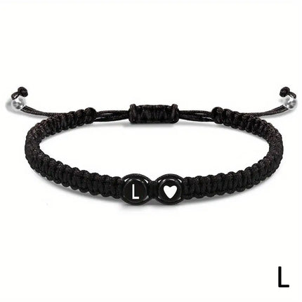 Initial Heart Bracelets Unisex Handmade Adjustable A Z Name by zapcart