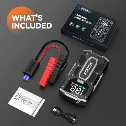 ACEZUK 12800mAh Car Jump Starter Portable Power Bank Petrol by zapcart