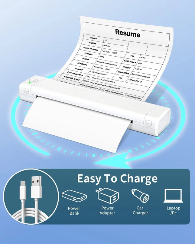Phomemo M08F Memoqueen Portable Bluetooth Thermal Printer by zapcart