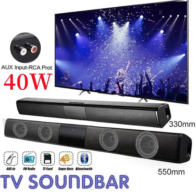 Honoursacy 40W Bluetooth Soundbar for TV PC Immersive Audio by zapcart