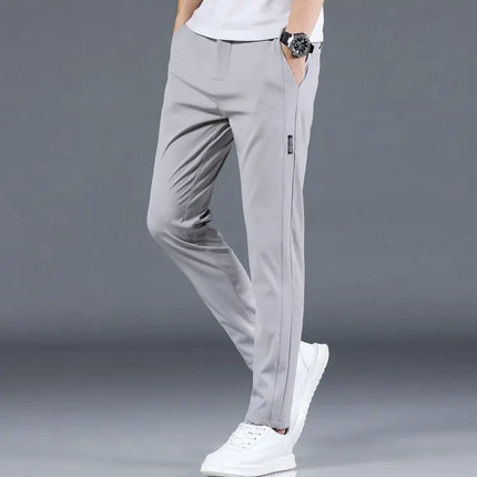 Ice Silk Mens Pants CN Guangdong Breathable Elastic Summer by zapcart