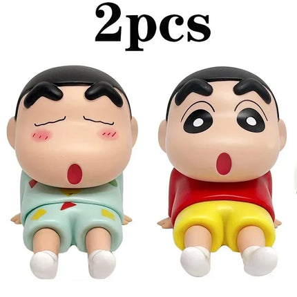 Shin Chan Figures Phone Holder Kawaii Anime Decor Miniso