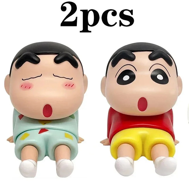 Shin Chan Figures Phone Holder Kawaii Anime Decor Miniso