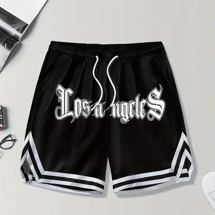 GUILANCN Los Angeles Print Mens Loose Drawstring Shorts by zapcart