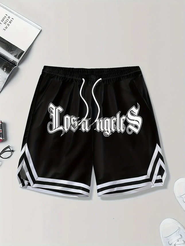GUILANCN Los Angeles Print Mens Loose Drawstring Shorts by zapcart