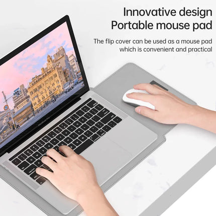 PU Leather Laptop Sleeve for MacBook 13 14 16 15 Inch by zapcart