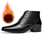 Cozok Mens High Top Leather Boots Warm Plush Winter Lace Up by zapcart